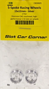 CBDesign CBD0025 15x12 F1 Aluminum Wheel Short Hubs 1/32 Slot Car Part - Picture 1 of 1