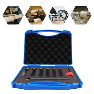 7Pcs Lathe Turning Tool Holder Carbide Inserts Set Wrench Boring Bar Indexable - Picture 1 of 18