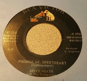 Joyce Heath With The Timberlanes ‎– Promise Me Sweetheart / The Great  ~ (VG+) - Picture 1 of 2