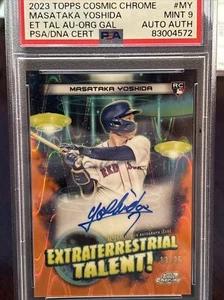 2023 Topps Cosmic Chrom Masataka Yoshida ET Orange Auto #MY PSA 9 NEUWERTIG - Bild 1 von 3