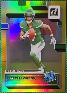 2022 Donruss Premium Press Proof Garrett Wilson Rated Rookie Gold RC SP - Picture 1 of 2