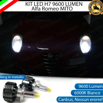 ELT KIT LAMPADE ANABBAGLIANTI LED ALFA ROMEO MITO LAMPADE LED H7 CANBUS 9600 LUMEN