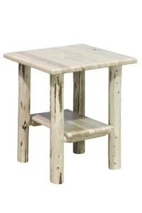 Log End Tables Rustic Night Stand Amish Made Furniture Bedside Stands Lodge  - Picture 1 of 4