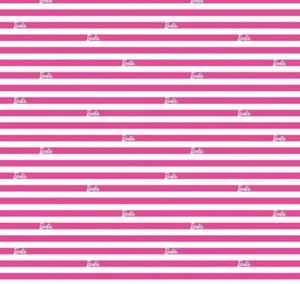 MATTEL BARBIE PINK WHITE STRIPE FABRIC 100% COTTON SEWING FABRIC CRAFT CLOTHING - Picture 1 of 1