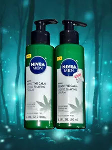 2x Nivea Men Sensitive Calm Liquid Shaving Cream Pump Bottles 6.8 oz - Picture 1 of 1