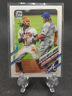 2021  Topps #61 Ronald Acuna JR & Vlad Guerrero JR Braves / Blue Jays - Image 1 of 2