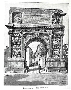 1891: ANTIKER DRUCK: Blatt. mit.BENEVENTO,TRAJANBOGEN.P.Premoli - Bild 1 von 1