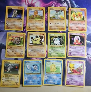 12x Pokémon Card Lot Vintage Base set Rocket Squirtle Machop Jynx Abra Ponyta - Picture 1 of 2