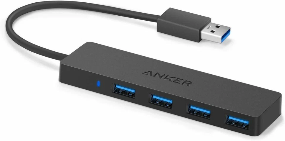 Ultra Slim 4-port USB 3.0 Hub SuperSpeed Data Transfer up to 5 Gbps Anker 084806