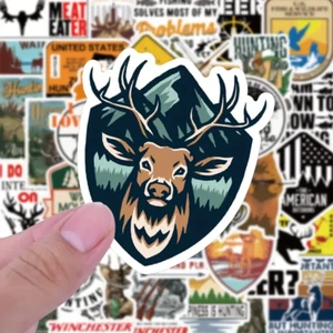 50 tlg Stickerset Jagd Jagen Gewehr Jäger Wald Reh Hirsch - Picture 1 of 5