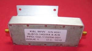 Nice K&L Bandpass filtr 140MHz 4,4 B.W. 8 biegunów. Złącza żeńskie SMA z uchwytem - Zdjęcie 1 z 3