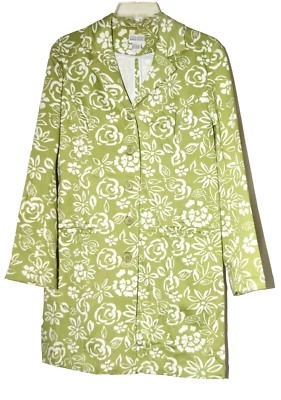 Abrigo elástico sin forro de algodón floral blanco lima Nomadic Traders para mujer M Foto 1 de 4