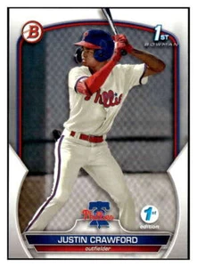 JUSTIN CRAWFORD RC 2023 Bowman 1st Edition #BPPF-3 ROOKIE MLB Phillies ID:63673 - Picture 1 of 2