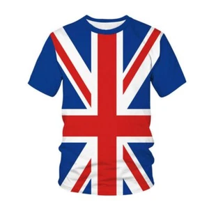 Digital gedruckt Königin Elizabeth Unisex Mannschafts hals Union Jack T-Shirt - Picture 1 of 10