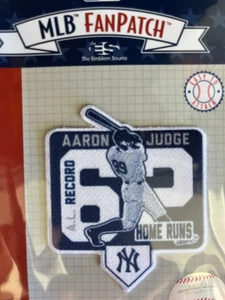 AARON JUDGE COMMEMORATIVE A.L. PATCH 62 HOME RUN SEASON BREAKING MARIS YANKEES - Picture 1 of 1