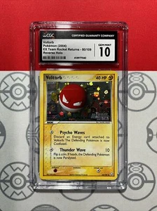 NEW CGC 10 GEM Pokemon EX Team Rocket Returns Voltorb Reverse Foil 80 PSA 7040 - Picture 1 of 2