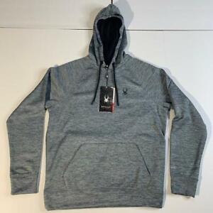 Spyder Active Men’s Hoodie Grey Gray Pullover Sweatshirt SPM803R Size S Small