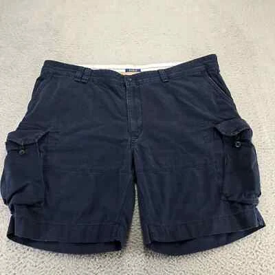 Pantalones Cortos Polo Ralph Lauren Para Hombres 50 Azul Carga Frente Plano Tiro Alto Sueltos Chinos Foto 1 de 4