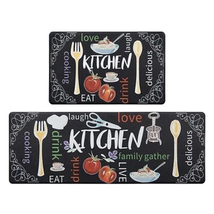 2PC Anti Fatigue Kitchen Rugs Waterproof Non-Slip Mats for Farmhouse Sink Use - Picture 1 of 6