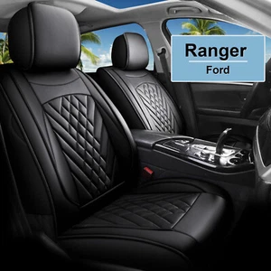 For Ford Ranger 2019-2024 Car 2-Seat Covers Protector 2pcs PU Leather Front Row - Picture 1 of 6
