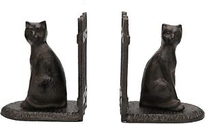 Cast Iron Cat Book ends Heavy Vintage Style Bookends Set of 2