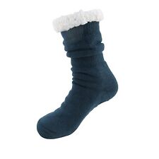 Warm Fuzzy Cozy Thermal Fleece-lined Knitted Non-skid Crew Socks - Color 13