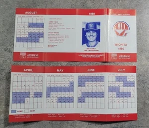 Wichita Aeros 1980 calendario de bolsillo - AAA equipo de ligas menores de los Chicago Cubs - Imagen 1 de 1