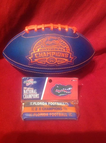 Florida Gators National Champs 2006 Bracelets Set With 9" Football Set New! Cover