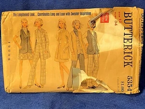 Butterick Schnittmuster 60er Jahre Jacke, Weste, Rock, Hose Gr. 12 Brustweite 34 Schnitt 5354 - Bild 1 von 4
