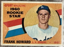 1960 Topps #132 Frank Howard Rookie Card Los Angeles Dodgers