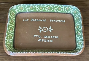 VTG PUERTO VALLARTA MEXICO CERAMIC POTTERY DISH BOTANICAL GARDENS FLORAL FLOWERS - Picture 1 of 7