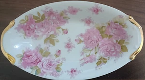 Saji China Japan Oval Serving Bowl with Roses and Gold- Made in Japan - Picture 1 of 2