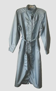 Vintage ALORNA Women’s Long Belted Blue Rain Trench Coat Size 9/10 Petite - Picture 1 of 8