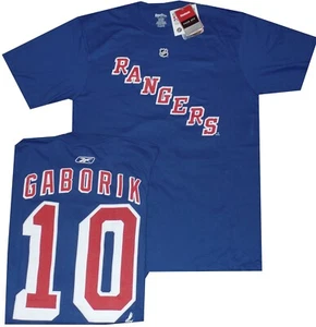 New York Rangers Marian Gaborik Reebok Net Royal Blue Shirt Closeout New Tags - Picture 1 of 2