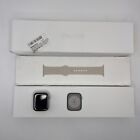 Apple Watch Serie 7 Edelstahl Silber und Sternenlichtband 45 mm LTE GPS LESEN