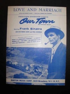 Love And Marriage Sheet Music Our Town Frank Sinatra Van Heusen 1955 Vintage (O) - Bild 1 von 2