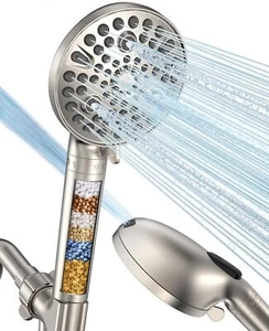 Handheld Shower Head with Filter Brushed Nickel - High Pressure 10 Spray Mode... - Picture 1 of 7