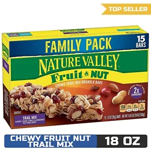 Nature Valley Chewy Fruit and Nut Granola Bars, Trail Mix, 1.2 oz, 15 ct - Picture 1 of 3