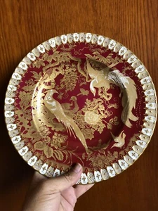 Rare ROYAL CROWN DERBY Plate Bonechina England XXII GOLDEN Birds 26.5 Cm R - Picture 1 of 12