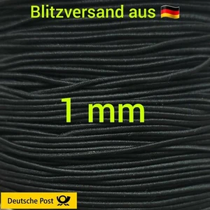 Gummikordel 1mm Gummiband Rundgummi Mundbedeckung Gummilitze Bastelzubehör 1 mm - Bild 1 von 3