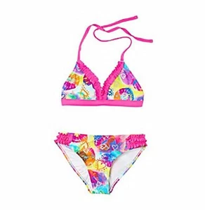 MAMBO Girls' 10, 12 Hot Pink Print 'Summer Of Love' 2-pc. Bikini Swimsuit NWT - Picture 1 of 2