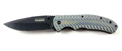Tac-Force Evolution Spring Assisted 3.25" Black Stainless, G10 Blue/Green Handle - Image 1 of 4