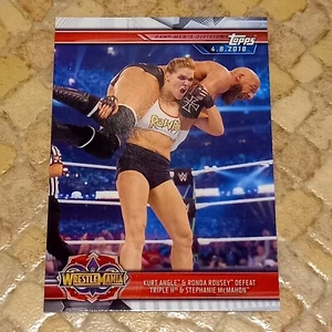 2019 TOPPS WWE Champions Ronda Rousey Wrestlemania Tripple H Kurt Angle - Picture 1 of 2