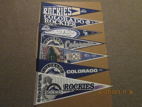 MLB Colorado Rockies Circa 1990's & 2000's Lot of 7 Team Logo Baseball Pennants Cover