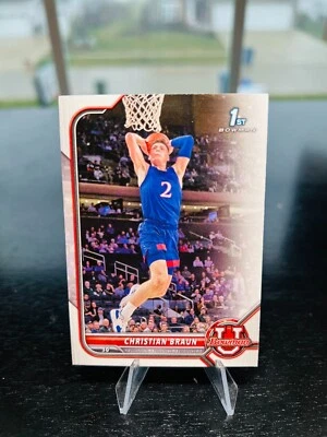 Christian Braun 2022 Topps Bowman U Basketball 1st Bowman Prospect # 6 Nuggets - Image 1 of 2