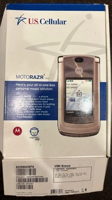 NIB Motorola tAZR2 V9 M Bronze U. S. Cellular Flip Phone - Image 1 of 4