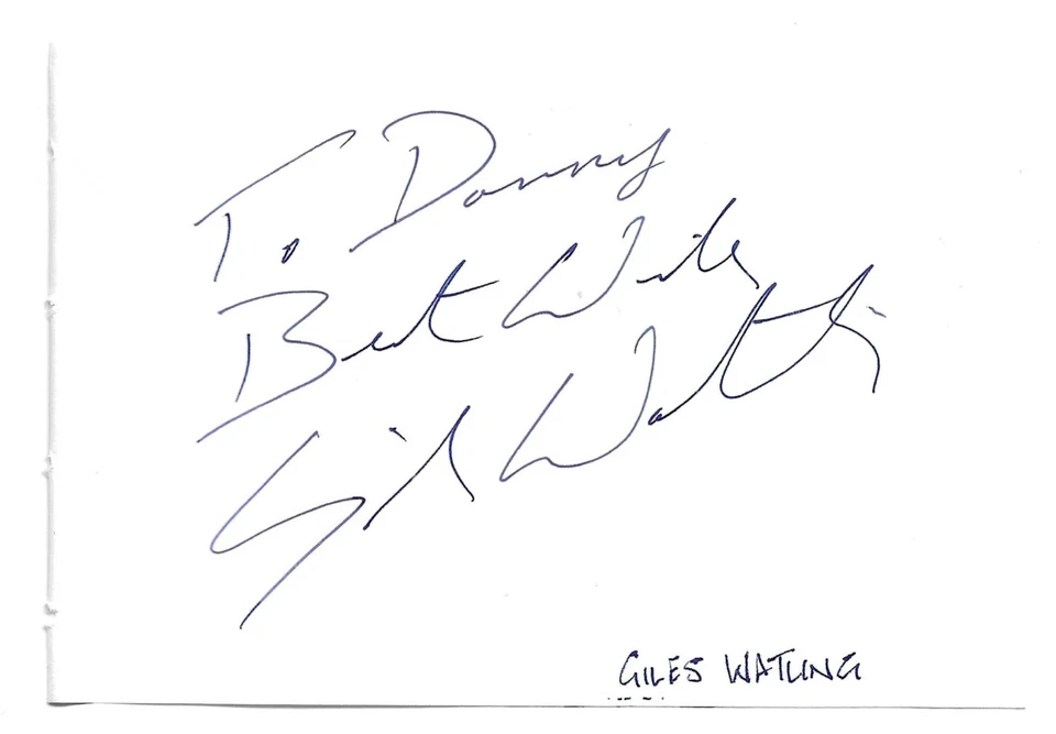 Giles Watling. Actor. Bread, Doctor Who. Signed Autograph Album Page - Image 1 of 1
