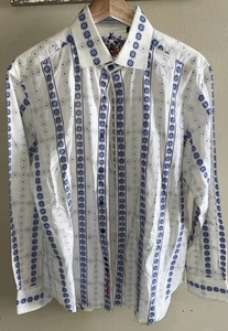 ROBERT GRAHAM SHIRT STYLE TOPANGA WINDS Large White RS101046 - Picture 1 of 5