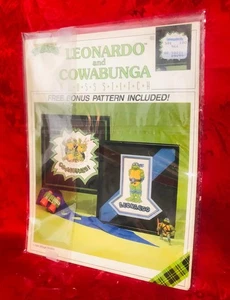 Vintage Teenage Mutant Ninja Turtles Leonardo Cowabunga Cross Stitch Pattern - Picture 1 of 6