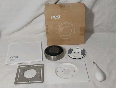 Nest 2nd Generation Learning Programmable Thermostat WiFi Silver 02A Complete - Image 1 of 4